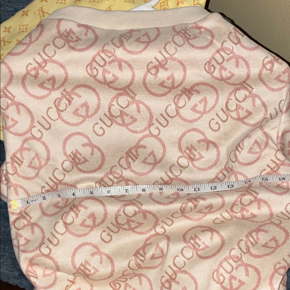 Gucci Pink and Cream Monogram Scarf